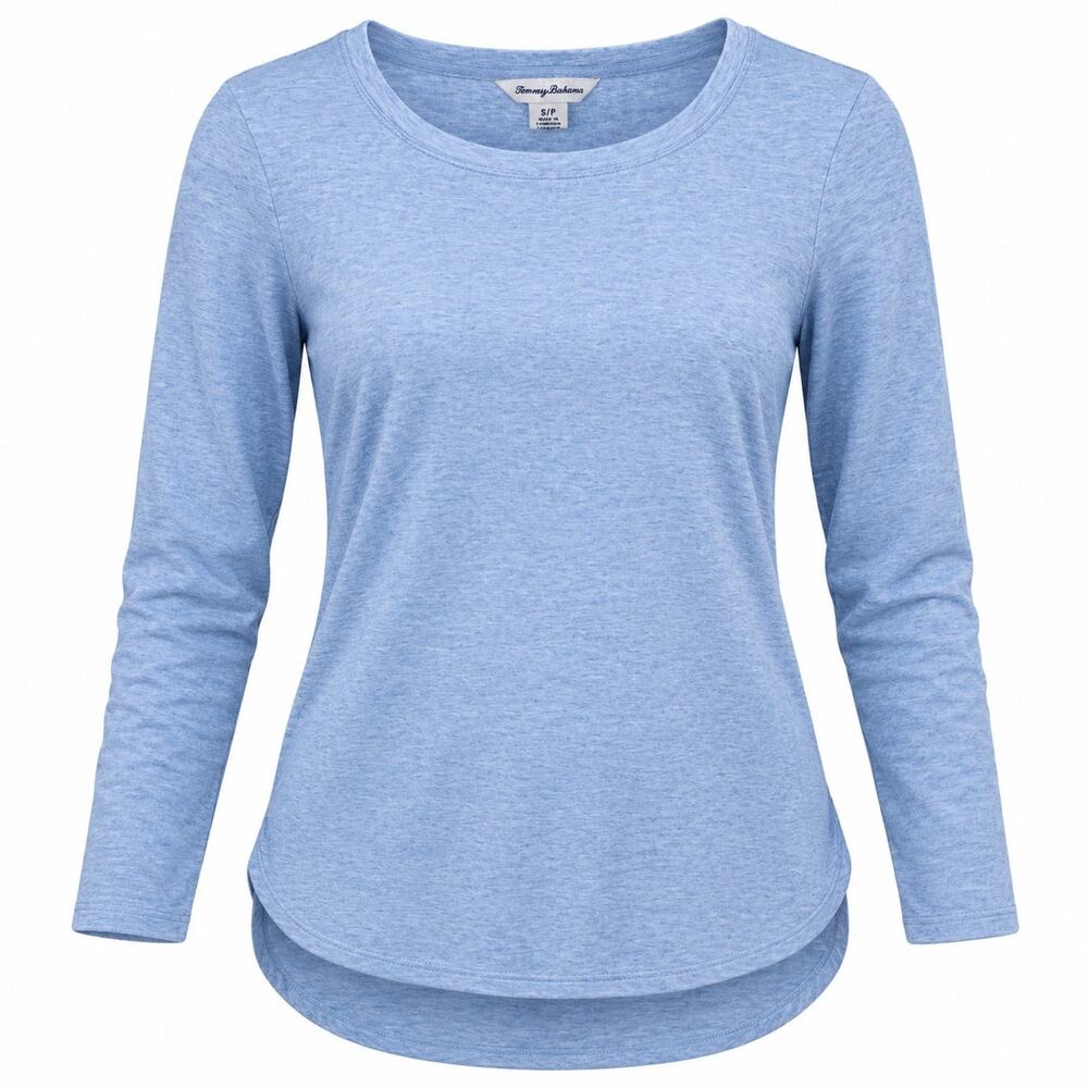 Tommy Bahama Women’s Petite S Blue 3/4 Sleeve Knit Top